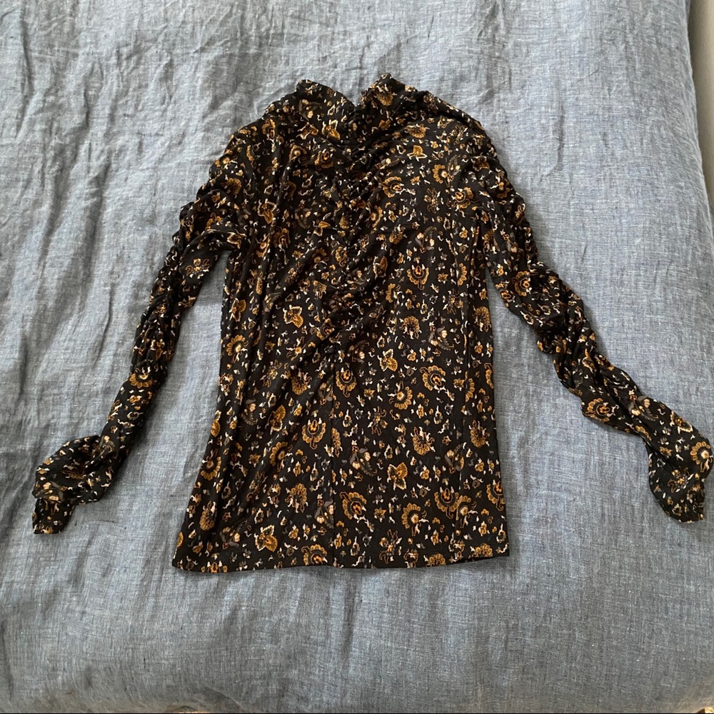 NWT Veronica Beard Fresno Mock Neck Top - XS paisley black multi print